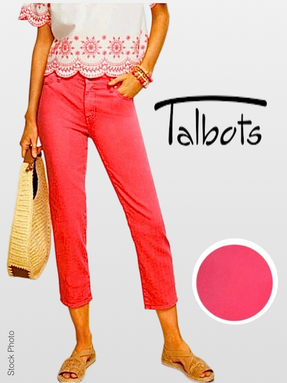 Talbots Deep Pink Curvy Crop Flawless Five-Pocket Jeans (4P)